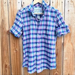 Frank & Eileen Barry Poplin Plaid Shirt EUC